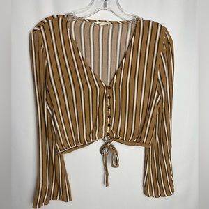 L.A Hearts Stripped Cropped Blouse || Size M